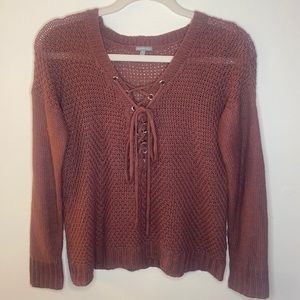 Charlotte Russe Lace up Sweater